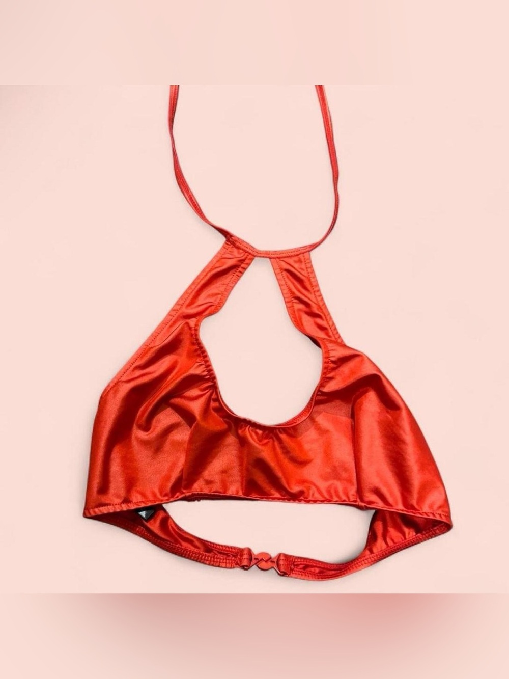 Body Rage Metallic Red open halter bikini top